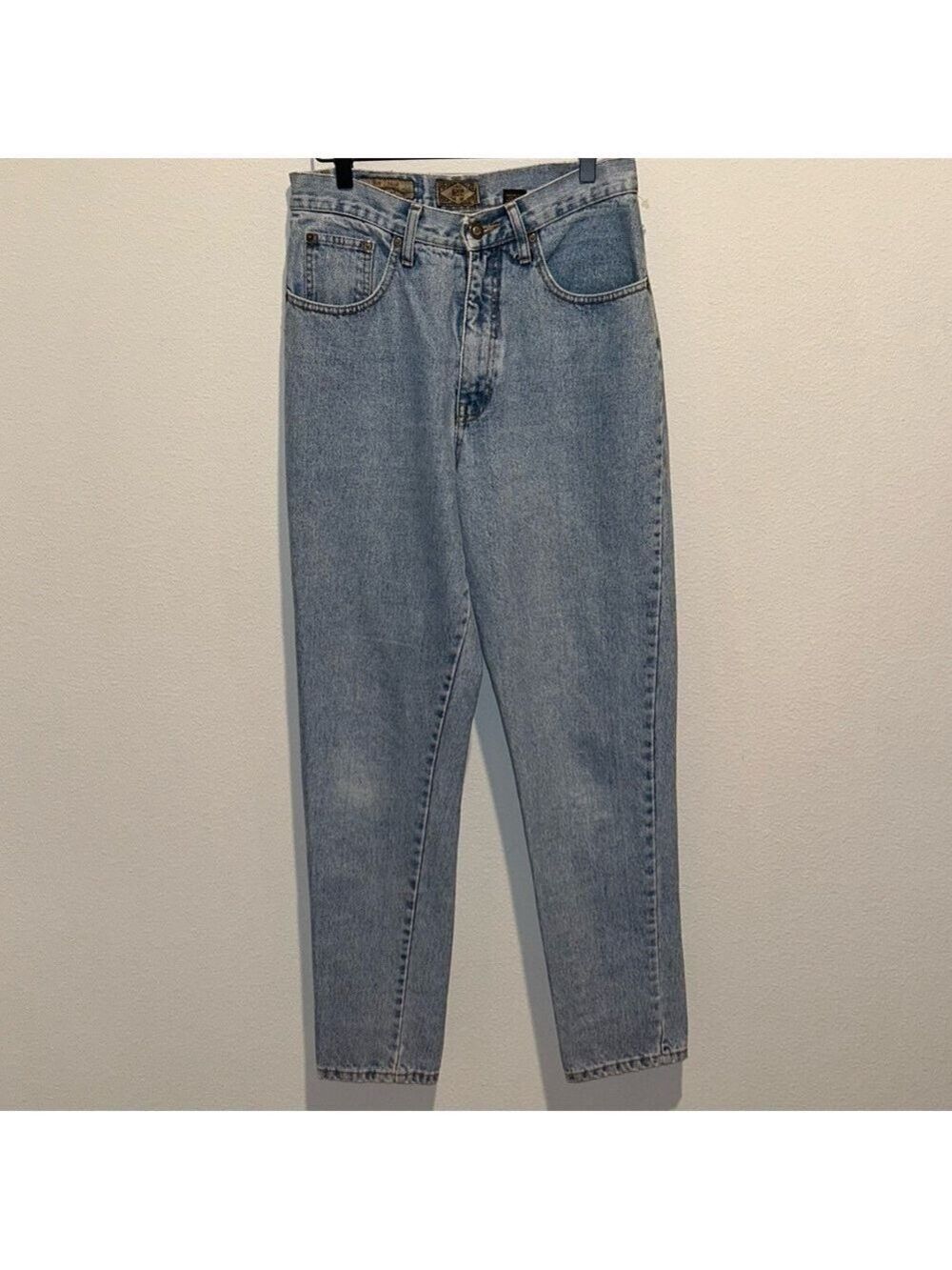 Vintage 90s Express Women’s Blue Jeans - High Rise, Slim Fit, Tapered Leg